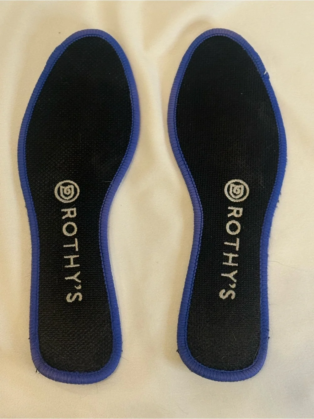 Rothy’s The Flat Black Blue Trim Round Toe Ballet Flat Size 6.5 Sustainable Knit